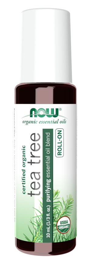 NOW SOLUTIONS Purifying Essential Oil Blend - Organic Tea Tree Oil Roll On