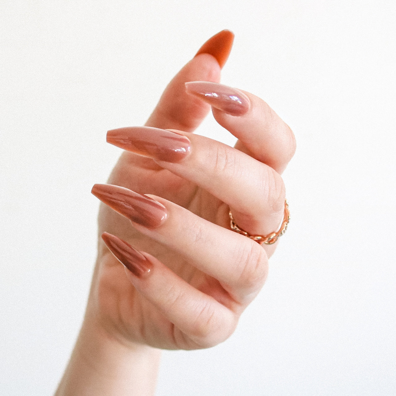 ALLKEM Mocha Long Coffin Press on Nails – COCOTIQUE